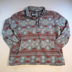 Powder River Outfitters Quarter Zip by Panhandle Size 2XL Aztec Pullover Fleece